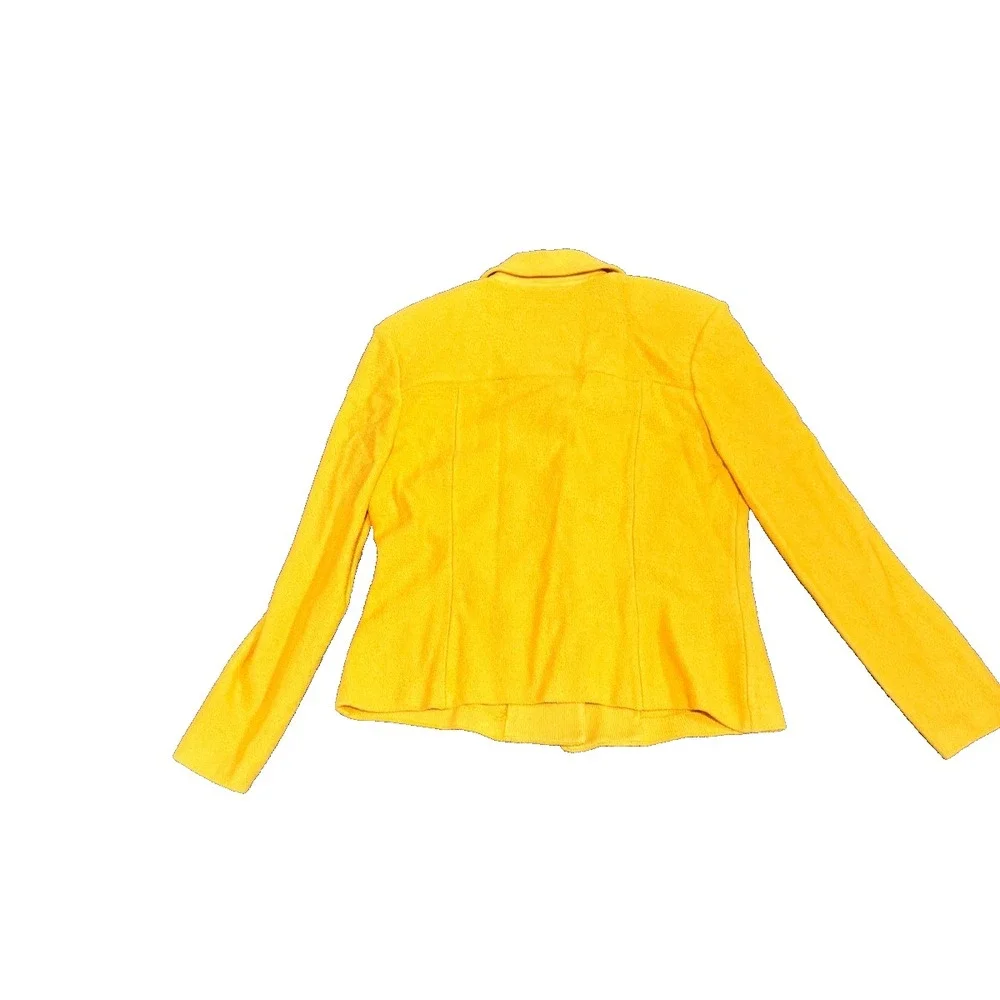 Vintage St John Collection Santana Knit Blazer Jacket yellow 12 Gold Button
